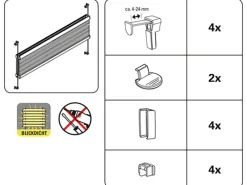 Gardinia Plissee Bella Blätter 50 cm x 130 cm Weiß
