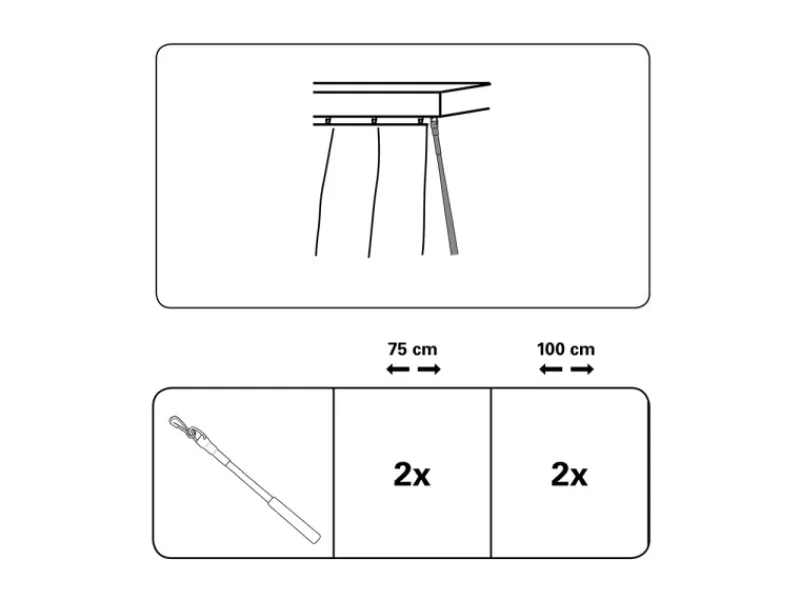 Gardinia Vorhänge|Gardinen^Schleuderstab Kunststoff Transparent 75 cm 2-er Pack