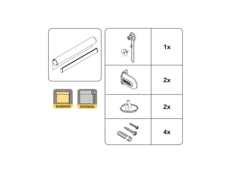 Gardinia Raffrollos^Seitenzug-Rollo Dekor Silvalin 122 cm x 180 cm Natur