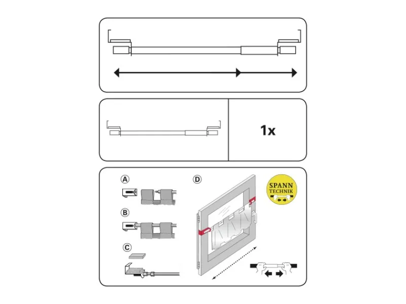 Gardinia Vitragestangen^Spannvitrage Ø 7/9 mm 60 cm - 90 cm