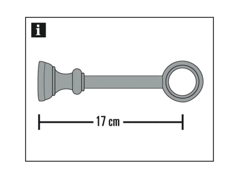Gardinia Träger Lugano für Ø 28 mm geschlossen 17 cm