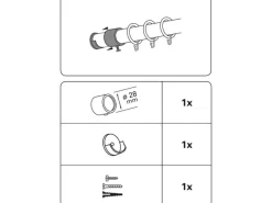 Gardinia Seilspanngarnituren^Wandlager Bifo für Ø 28 mm Weiß