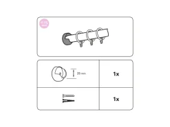Gardinia Seilspanngarnituren|Gardinen^Wandlager Holz Country Ø 25 mm Castell