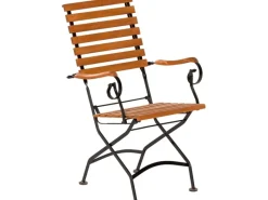 Merxx Gartensessel Schlossgarten Braun mit hoher Rückenlehne