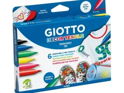 Giotto Decor Textile Textilmarker Pinselspitze verschiedene Farben 6 Stück