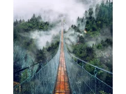 Pro Art Bilder^Glasbild Suspension Bridge 30 cm x 30 cm