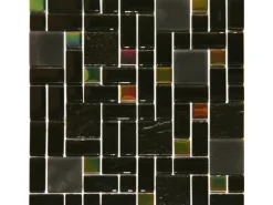 Glasmosaikmatte Black Rainbow 30 cm x 30 cm