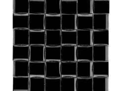 Glasmosaikmatte 3D Black Glossy 30 cm x 30 cm