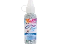 Bastelzubehör|Ostern^Glitterglue Flasche 53 ml Dosierverschluss Confetti Sterne Silber