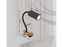 Globo Weitere Regale^Klemmstrahler Robby 1-flammig Graphit Dunkel 290 x 100 x 415 mm