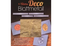 Glorex Blattmetall farben 14 cm x 14 cm, 5 Blatt