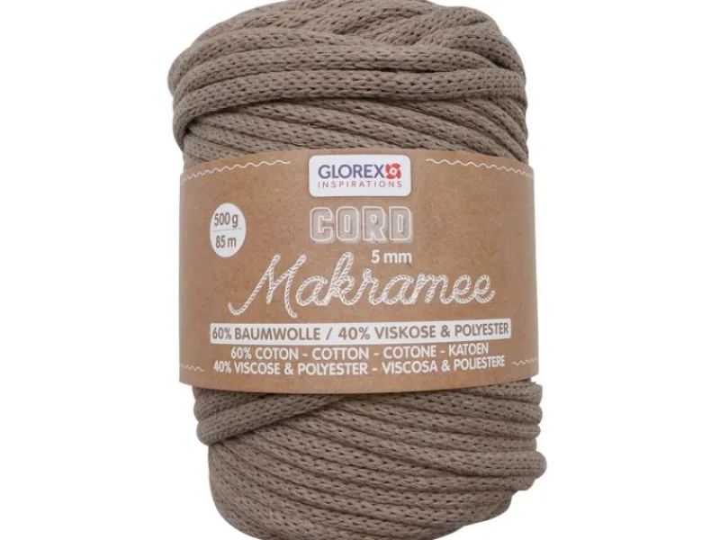 Künstlerzubehör^Glorex Makramee Cord 5 mm 500 g Gewebt