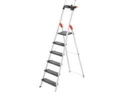 Hailo Alu-Sicherheits-Stehleiter L100 TopLine 6-stufig