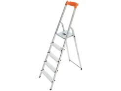 Hailo Kellerregale|Leitern^L58 Alu-Sicherheits-Stehleiter 5-stufig