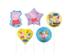 Happy People Mini Folienballon Peppa Pig 5-fach Sortiert Mehrfarbig