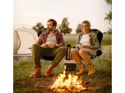HAUKI Stühle^Campingstuhl Faltbar Khaki mit Getränkehalter und Tragetasche
