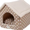 Heim Haustier-Haus Dots Gr. M mit Punkten 58 cm x 48 cm x 54 cm Beige