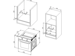 Held Möbel Schweberegale^Küchenzeile Mailand 330 cm -Weiß Matt mit E-Geräten