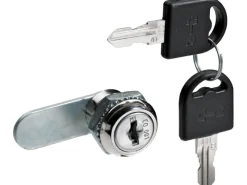 Hettich Vitrinen^Zylinderhebelschloss mit geradem Riegel Ø 19 mm Stahl Vernickelt 1 Stück