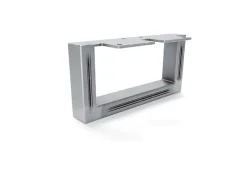 Klarlacke^HEVVA Möbelbein GRAZ 10 cm Hoch 20 cm Tief 1 Stück Rohstahl-Klarlack