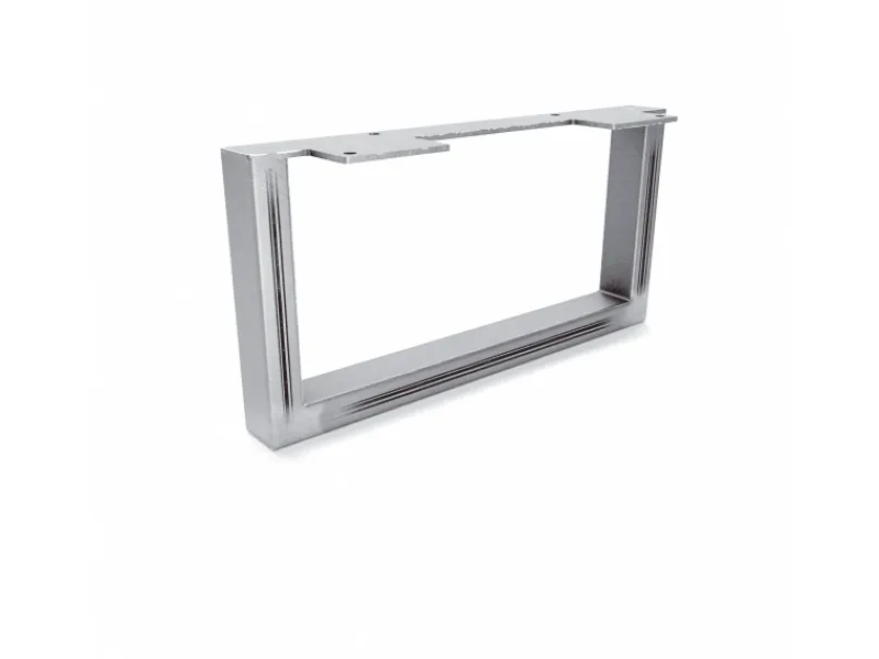 Klarlacke^HEVVA Möbelbein GRAZ 15 cm Hoch 30 cm Tief 1 Stück Rohstahl-Klarlack