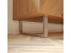 Klarlacke^HEVVA Möbelbein GRAZ 15 cm Hoch 30 cm Tief 1 Stück Rohstahl-Klarlack