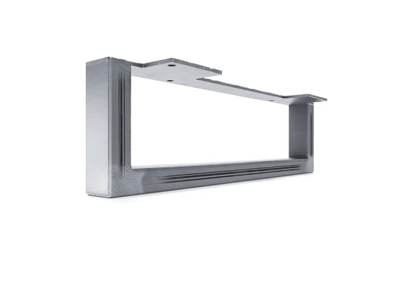 Klarlacke^HEVVA Möbelbein GRAZ 15 cm Hoch 30 cm Tief 1 Stück Rohstahl-Klarlack