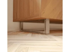 Klarlacke^HEVVA Möbelbein GRAZ 10 cm Hoch 50 cm Tief 1 Stück Rohstahl-Klarlack