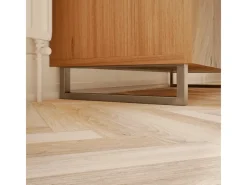 Klarlacke^HEVVA Möbelbein GRAZ 10 cm Hoch 50 cm Tief 1 Stück Rohstahl-Klarlack