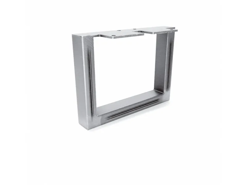 HEVVA Möbelbein GRAZ 15 cm Hoch 20 cm Tief 1 Stück Rohstahl-Klarlack