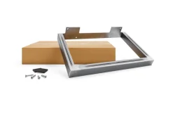 Klarlacke^HEVVA Möbelbein GRAZ 20 cm Hoch 35 cm Tief 1 Stück Rohstahl-Klarlack