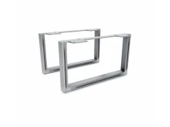 HEVVA Möbelfüße GRAZ 20 cm Hoch 35 cm Tief 2er Set Rohstahl-Klarlack