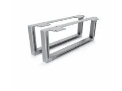 Klarlacke^HEVVA Möbelfüße GRAZ 15 cm Hoch 40 cm Tief 2er Set Rohstahl-Klarlack