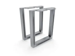 HEVVA Möbelfüße GRAZ 25 cm Hoch 20 cm Tief 2er Set Rohstahl-Klarlack