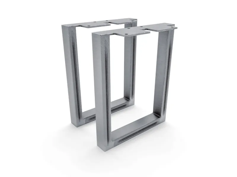 HEVVA Möbelfüße GRAZ 25 cm Hoch 20 cm Tief 2er Set Rohstahl-Klarlack