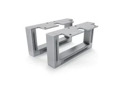 Klarlacke^HEVVA Möbelfüße GRAZ 10 cm Hoch 20 cm Tief 2er Set Rohstahl-Klarlack