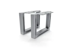 Klarlacke^HEVVA Möbelfüße GRAZ 15 cm Hoch 20 cm Tief 2er Set Rohstahl-Klarlack