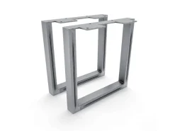 HEVVA Möbelfüße GRAZ 25 cm Hoch 25 cm Tief 2er Set Rohstahl-Klarlack