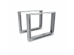 Klarlacke^HEVVA Möbelfüße GRAZ 20 cm Hoch 25 cm Tief 2er Set Rohstahl-Klarlack