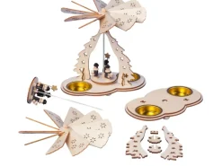 HGD Bastel-Set Teelicht-Pyramide aus Holz ca. 16 cm Höhe