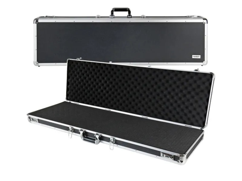 Aufbewahrung^HMF 14405-02 Alu Koffer Rasterschaumstoff 117 x 36 x 12 cm Schwarz