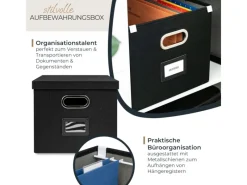 Aufbewahrung^HMF 250473-02 Aufbewahrungsbox Deckel DIN A4 Hängeregister Kallax 33 x 37 x 28 cm