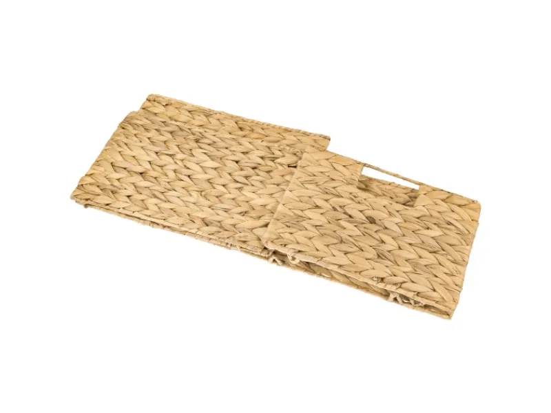 Aufbewahrung^HMF 37242 Aufbewahrungskorb Faltbarer Korb Geflochten Wasserhyazinthe Seegras Größe M 32 x 23 x 20 cm 2er Set