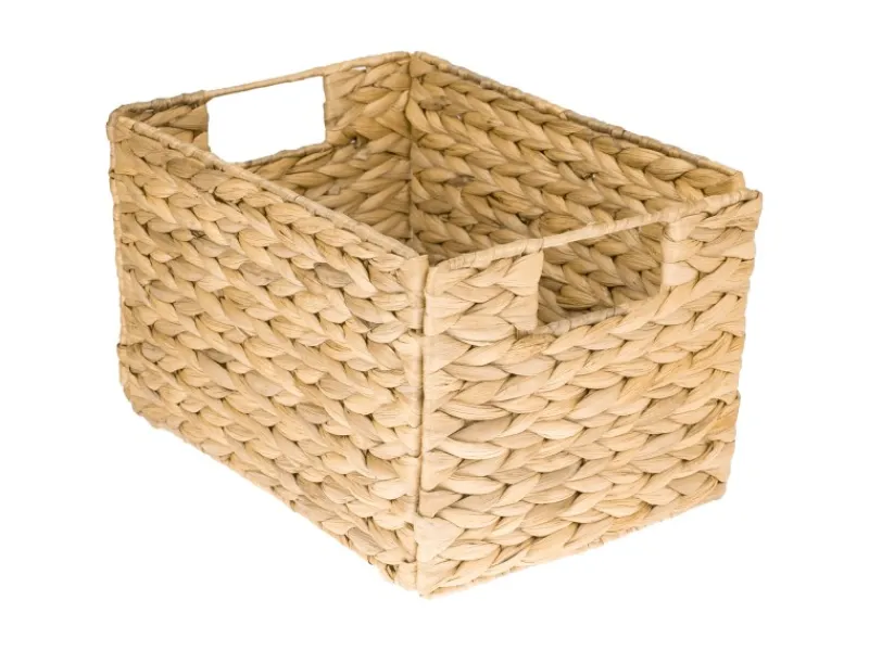 Aufbewahrung^HMF 37242 Aufbewahrungskorb Faltbarer Korb Geflochten Wasserhyazinthe Seegras Größe M 32 x 23 x 20 cm