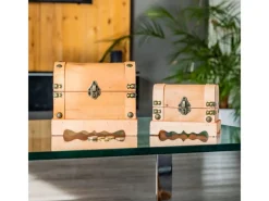 HMF 6414-50 Spardose Holz Schloss 18 x 12 x 14 cm Klein Namibia