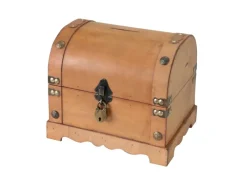 Aufbewahrung^HMF 6414-51 Spardose Holz Schloss 23 x 18 x 20 cm Groß Namibia