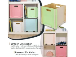 HMF Aufbewahrungsbox 3740 Holz zum Zusammenstecken 32cm in Mehrfarbig