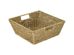 Aufbewahrung^HMF Geschenkkorb Leer Aufbewahrungskorb Geflochten Seegras RechtEckig 30 x 30 x 12 cm