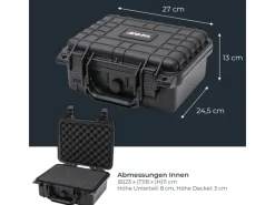 HMF ODK100 Outdoor-Fotokoffer Transportkoffer Rasterschaumstoff 27 x 24 x 13 cm