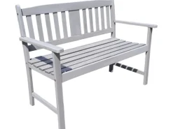 Garden Pleasure Sitzbänke^Holz-Gartenbank Stirling 2-Sitzer Grau lackiert 86 x 110 x 56,5 cm